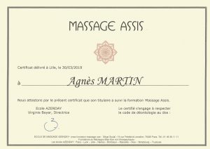 Diplôme Massage Amma Assis