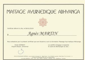 Diplôme Massage Ayurvédique